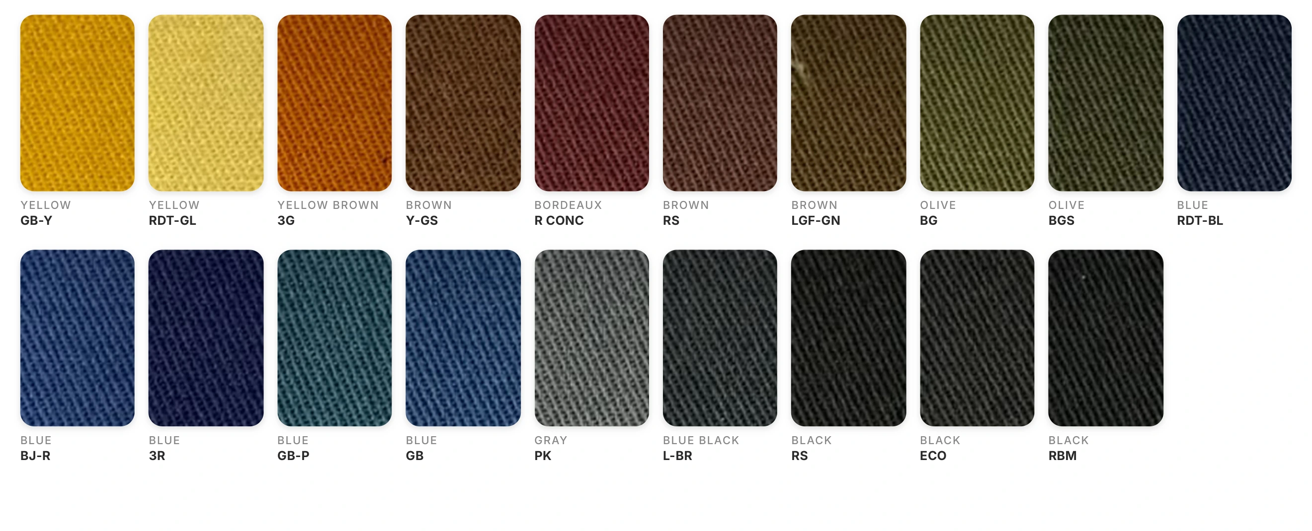 SULTAN Colour Range 19 Fabric Swatches